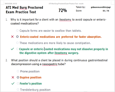 (Q&A) ATI Med Surg Proctored Exam Practice Test 76 Questions