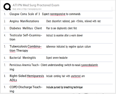 (New Q&A) ATI PN Med Surg Proctored Exam 83 questions