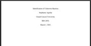 New: BIO-205L Lab Report 3: Identification of Unknown Bacteria