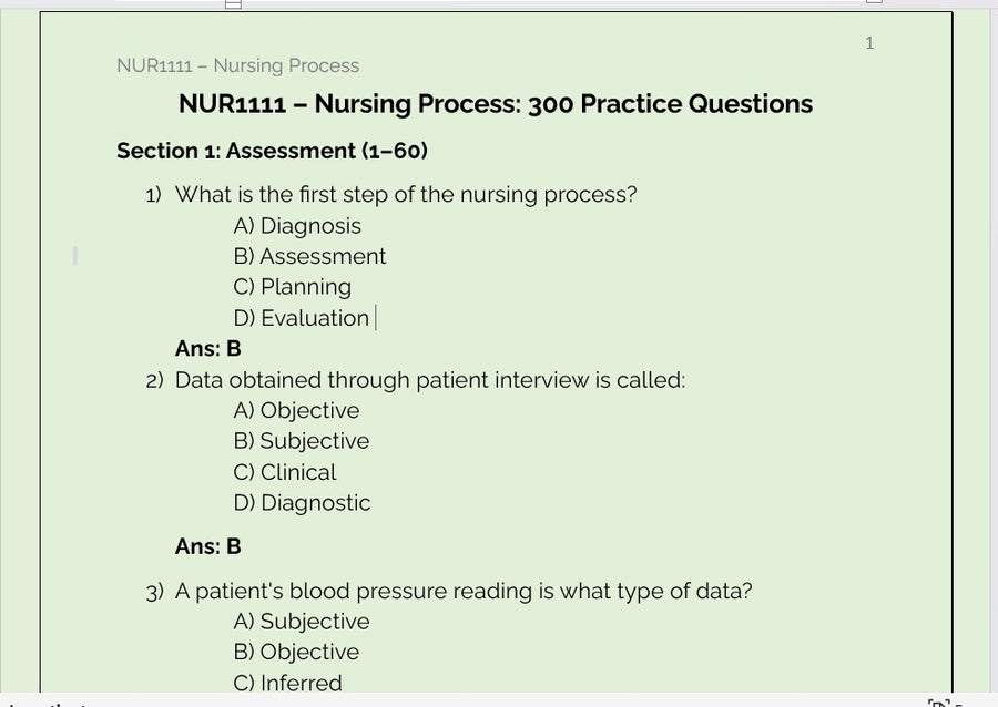 Comprehensive NUR 1111 Exam Predictor Final Exam 2026