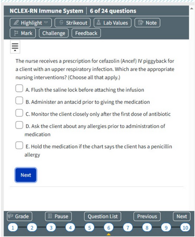 Immune System-ATI NCLEX RN Exam Prep 24Questions