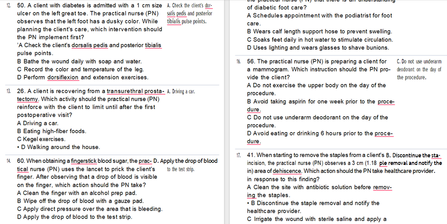 (Q&A) Lpn Med Surg Proctored Exam 60 Questions Quizlet