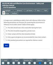 ATI NCLEX-RN Safe and Effective Care Environment Safety and Infection Control 114 Prep Quiz