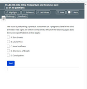 ATI NCLEX-RN Ante-Intra-Postpartum and Neonatal Care 36 Prep Questions
