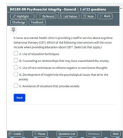 ATI NCLEX-RN Psychosocial Integrity - General-23 Prep Questions