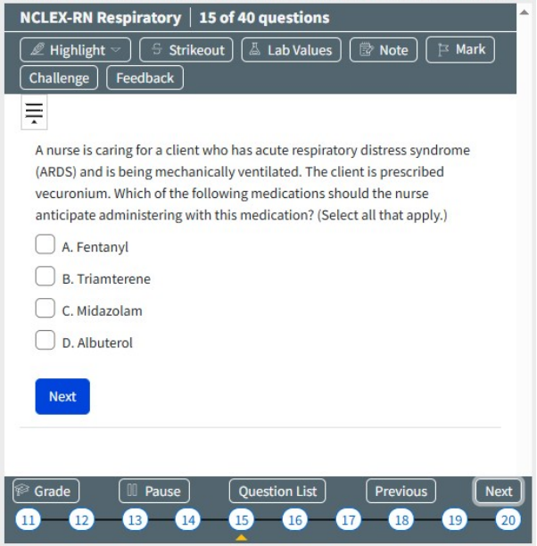 Respiratory-ATI NCLEX RN Exam Prep 40 Questions