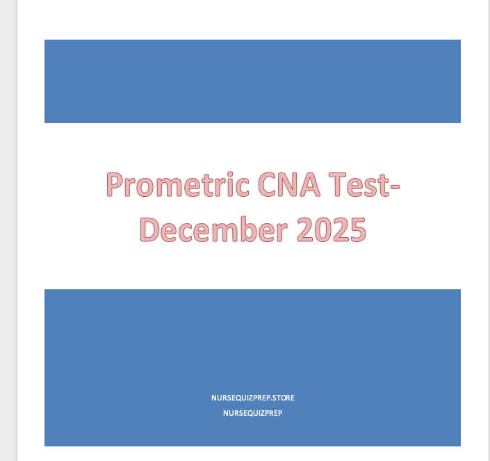 (New) Prometric CNA Test – December 2026 Practice 50 Questions