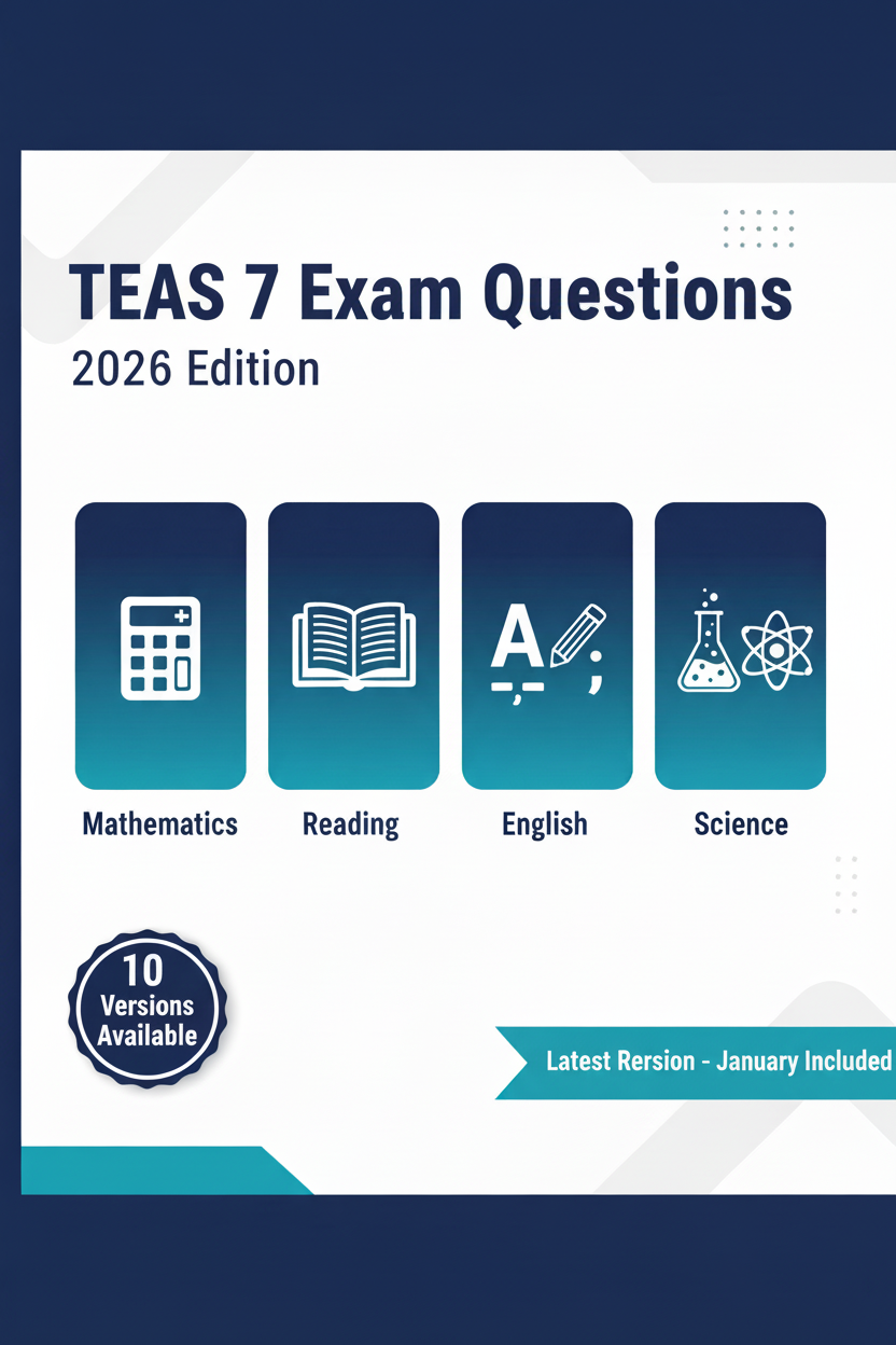 (All New Versions-10) TEAS 7 Study Guide Actual Exam Questions 2026