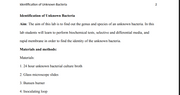 New: BIO-205L Lab Report 3: Identification of Unknown Bacteria