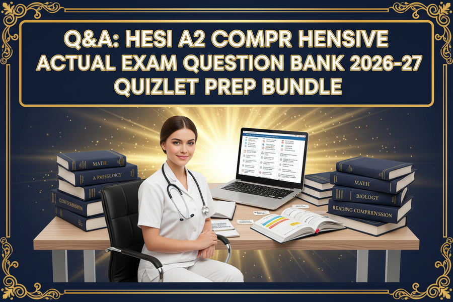 Q&A:HESI A2 Comprehensive Actual Exam Question Bank 2026-27 Quizlet Prep Bundle