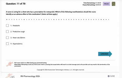 2026 ATI RN Pharmacology Proctored Exam Study Guide Question Bank