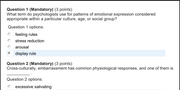 (Proctored Exam Guide) PSY 324 Module 6 Quiz 3: Emotional Expression & Development Concepts